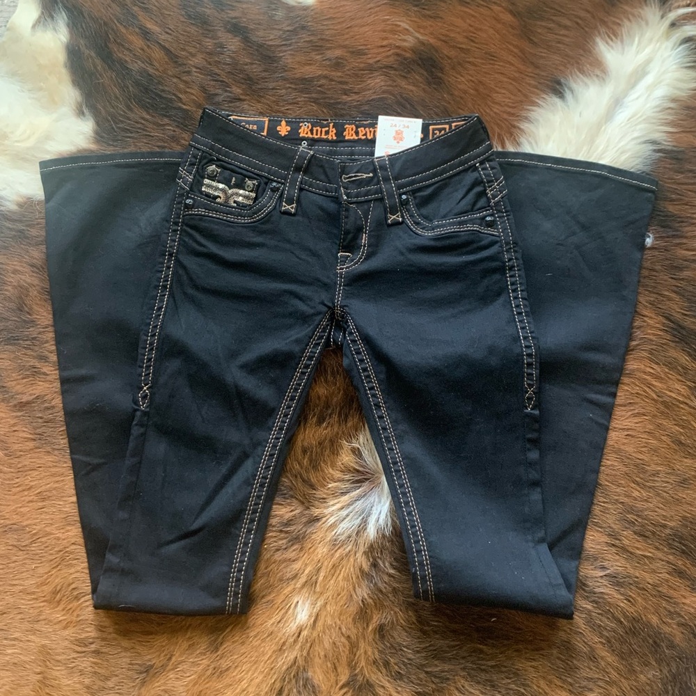 Rock revival black Cora bootcut jean size 24